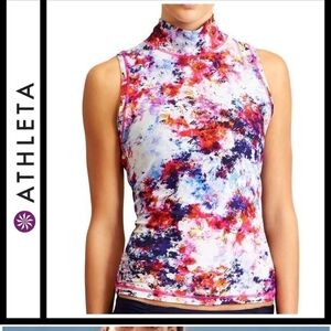 Athleta‎ Hypersonic Rashguard Tank Mock Neck  Womens XL UPF 50